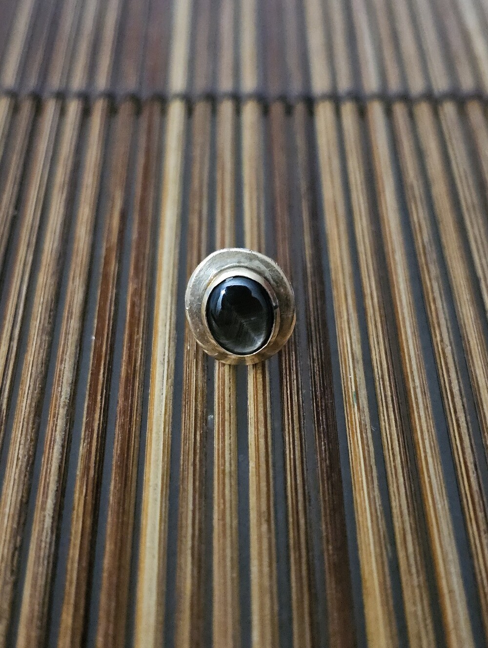 14k Grey Sapphire Yellow Gold Pin (Vintage)
